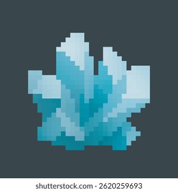 crystal stone in pixel art style with isolated background