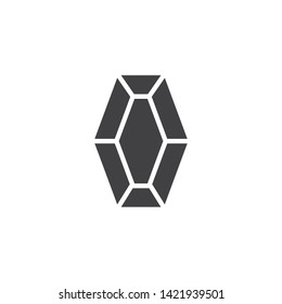 Crystal stone vector icon. Gemstone filled flat sign for mobile concept and web design. Diamond, brilliant glyph icon. Symbol, logo illustration. Vector graphics