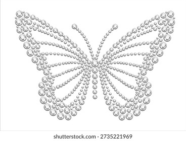 crystal strass butterfly hand drawn design