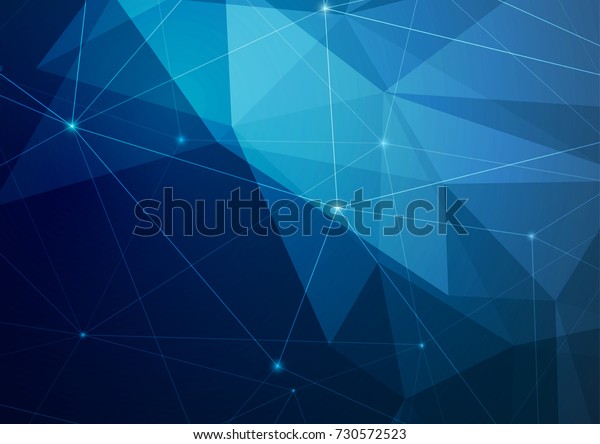 Crystal structure abstract\
modern polygonal dark blue background. Futuristic geometric\
triangle texture hi-tech low poly layout template. Vector\
illustration