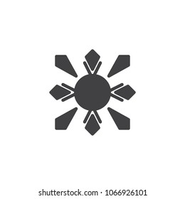Crystal sun vector icon. filled flat sign for mobile concept and web design. simple solid icon. Symbol, logo illustration. Pixel perfect vector graphics