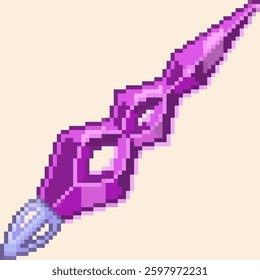 Crystal Sword with Pixel Art style, retro game style sword image