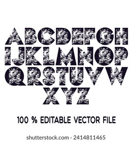 Tipo de letra de textura de cristal. Alfabeto vectorial con letras latinas. Tipo de letra mosaico.