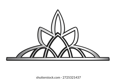 Plantilla de maqueta de diseño de Vector plano de tiara de cristal.