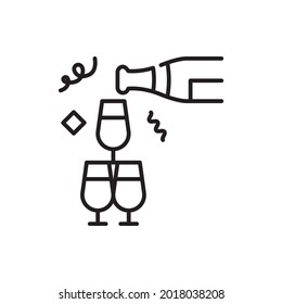 Crystal tower vector outline icon style illustration. EPS 10 file 