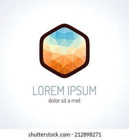 Crystal trendy triangles logo concept