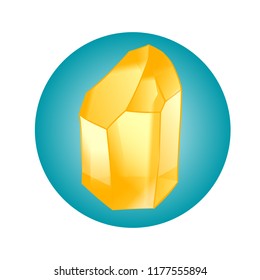 Crystal Triangulated Gem Logo Element. Cristal Vector Illustration. Mineral Icon.