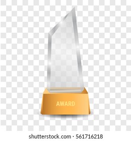 Crystal trophy award vector illustration. Vector illustration of shiny award.