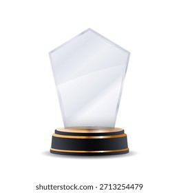 Trofeo de cristal en bronce con transparencia pulida, detalles de corona grabados y emblema de medalla de tercer lugar ideal para eventos competitivos, premios académicos y diseños de reconocimiento empresarial
