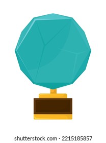 icono de trofeo de cristal sobre fondo blanco