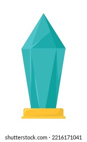 trofeo de cristal sobre fondo blanco
