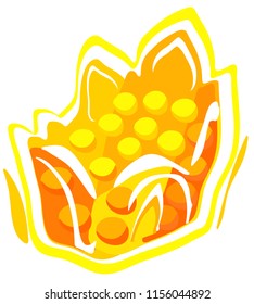 Crystal vase with yellow cherry jam vector graphics