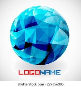 Crystal Vector Abstract Icon or Logo Design in Circle Form for your Company. 