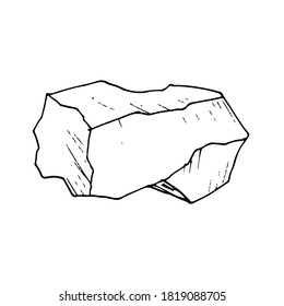 Cristal. Dibujo vectorial de la piedra preciosa. Objetos aislados sobre un fondo blanco. Estilo dibujado a mano.