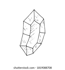 Crystal. Vector cartoon illustration of gemstone. Isolated objects on a white background. Hand-drawn style.