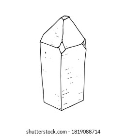 Crystal. Vector cartoon illustration of gemstone. Isolated objects on a white background. Hand-drawn style.