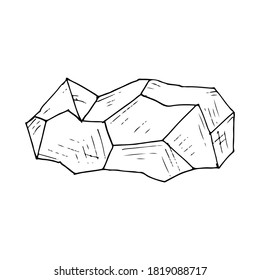 Cristal. Dibujo vectorial de la piedra preciosa. Objetos aislados sobre un fondo blanco. Estilo dibujado a mano.