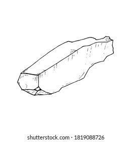 Kristall. Vektorgrafik-Illustration von Edelstein. Einzige Objekte auf weißem Hintergrund. Handgezeichnet.