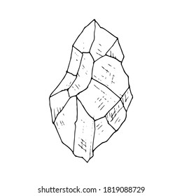 Kristall. Vektorgrafik-Illustration von Edelstein. Einzige Objekte auf weißem Hintergrund. Handgezeichnet.