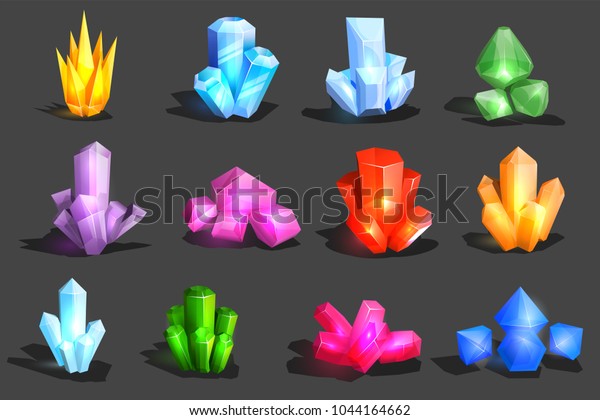 Crystal Vector Crystalline Stone Gem Precious Stock Vector (Royalty ...