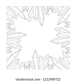 crystal vector frame on white background