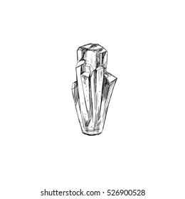 Crystal. Vector hand drawn illustration. Vector isolated objects