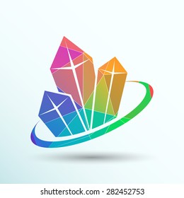 crystal vector icon illustration isolated cold, new elements.