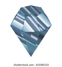 Crystal vector illustration. Blue Faceted jewel. a beautiful diamond.
