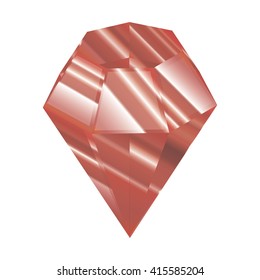 Crystal vector illustration. red Faceted jewel. a beautiful diamond.