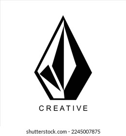 símbolo de diseño del logotipo del vector de cristal
