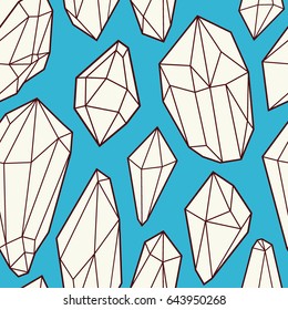 Crystal vector seamless background with mosaic texture.