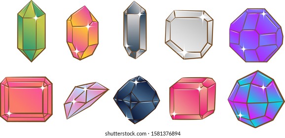 Crystal vector set collection graphic clipart design