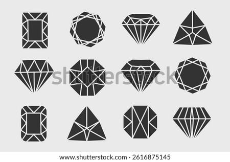 Crystal vector stroke jewel diamond marriage engagement ring fashion love expensive bijou shiny gemstone black background thin line elegant outline treasure precious square hexagon

