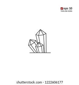 Crystal - vector thin line icon on white background. Symbol for web, infographics, print design and mobile UX/UI kit. Vector illustration, EPS10.