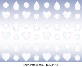 Crystal Wall composed of Hearts, Drops and Brilliants.