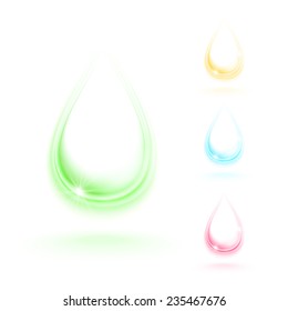 Crystal water drops, vector illustration