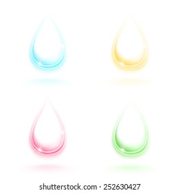 Crystal water drops, vector illustration