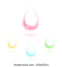 Crystal water drops, vector illustration