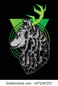 Crystal Wolf Vector Illustration design