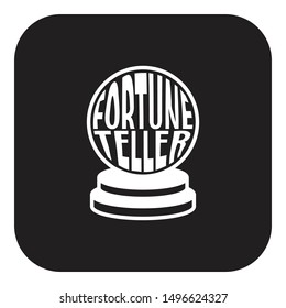 crystalball icon flat black vector