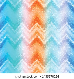 Crystalized Vertical Stripe And Chevron Zig Zag Gradient Seamless Repeat Vector Pattern.  Individual solid triangles that make a gradient together. Generative art.  From my Summer Bright collection.