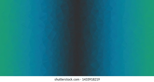 Crystalized Vertical Stripe Gradient Seamless Repeat Vector Pattern.  Individual solid triangles that make a gradient when viewed together. Blue and Green.  Generative art.
