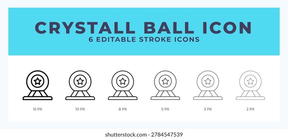 Crystall ball icon vector for web. And mobile app. Editable stroke outline icon.