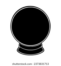 Kristallkugel für magische Orakelsitzungen. Hexe okkulte spirituelle Kugel mit mystischen Kräften. Vektorgrafik einzeln auf weißem Hintergrund