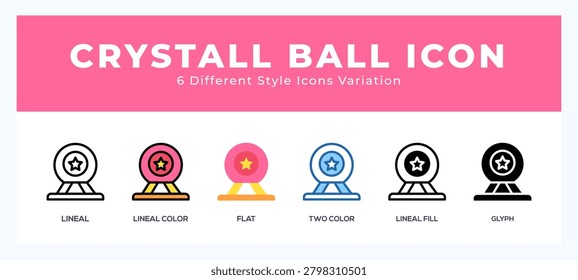 Crystall ball set of vector icon. For web. and mobile app