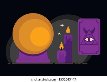 crystall ball with tarot prediction