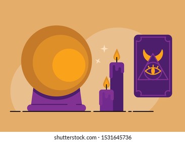 crystall ball with tarot prediction