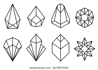 crystalline structu abstract line art with sharp angles