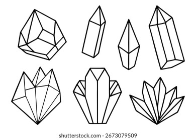 crystalline structu symmetrical line art with geometric shapes