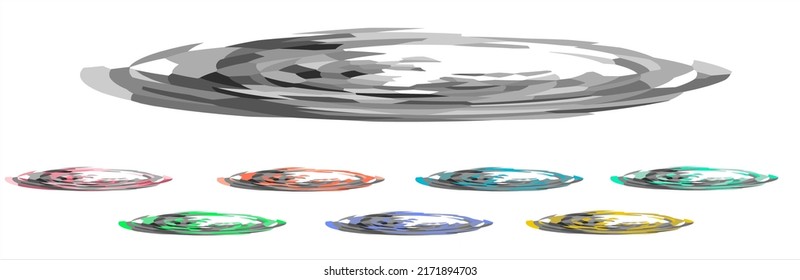 Crystallized vector swirl, vortex, whirlpool, maelstrom, spiral. Set with colored fragments. For logos, flyers, signs.